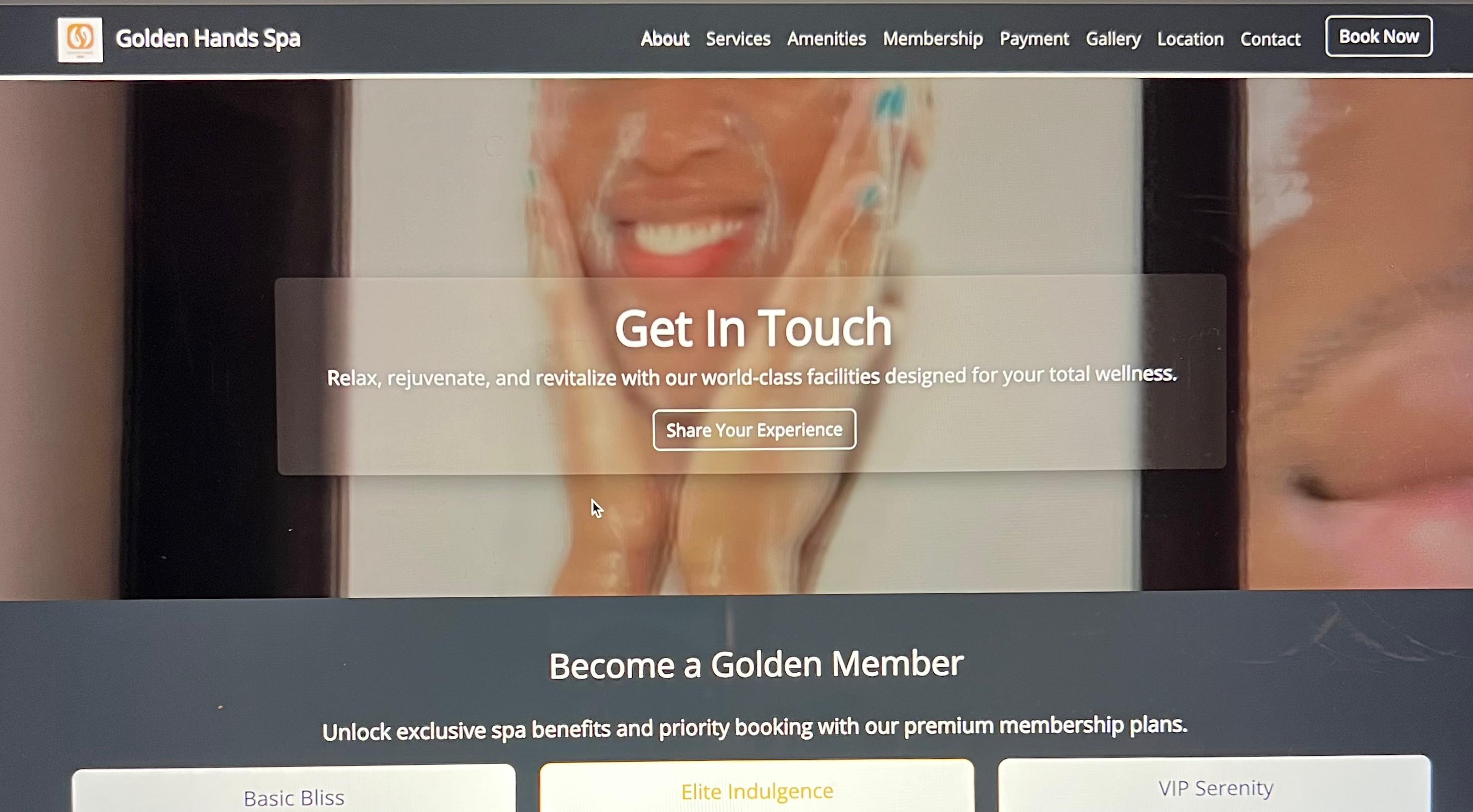 Golden Hands Spa Demo Website
